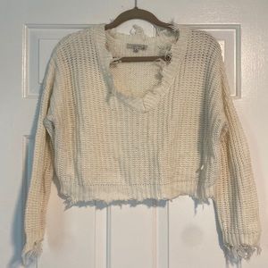 White cropped sweater